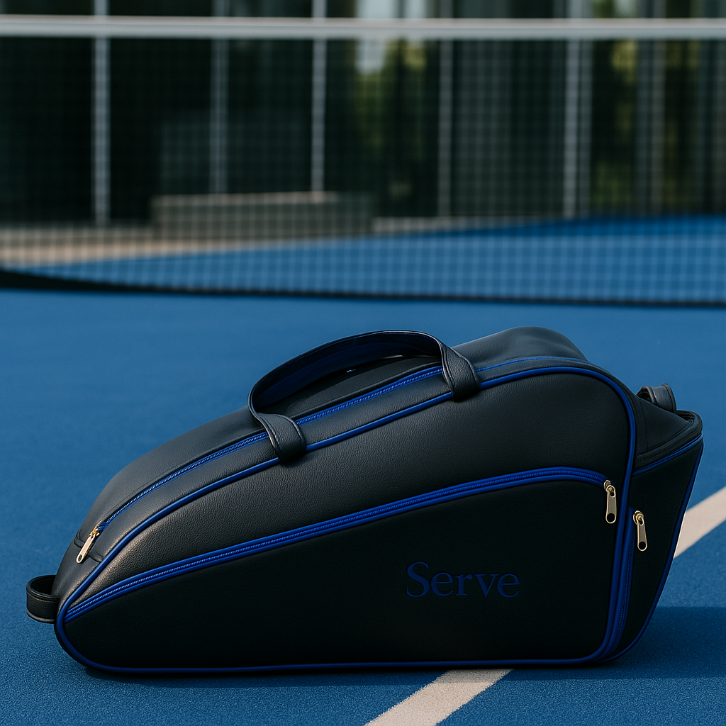 Sèrve Monaco Noir Racquet Bag – Black with Royal Blue Accents