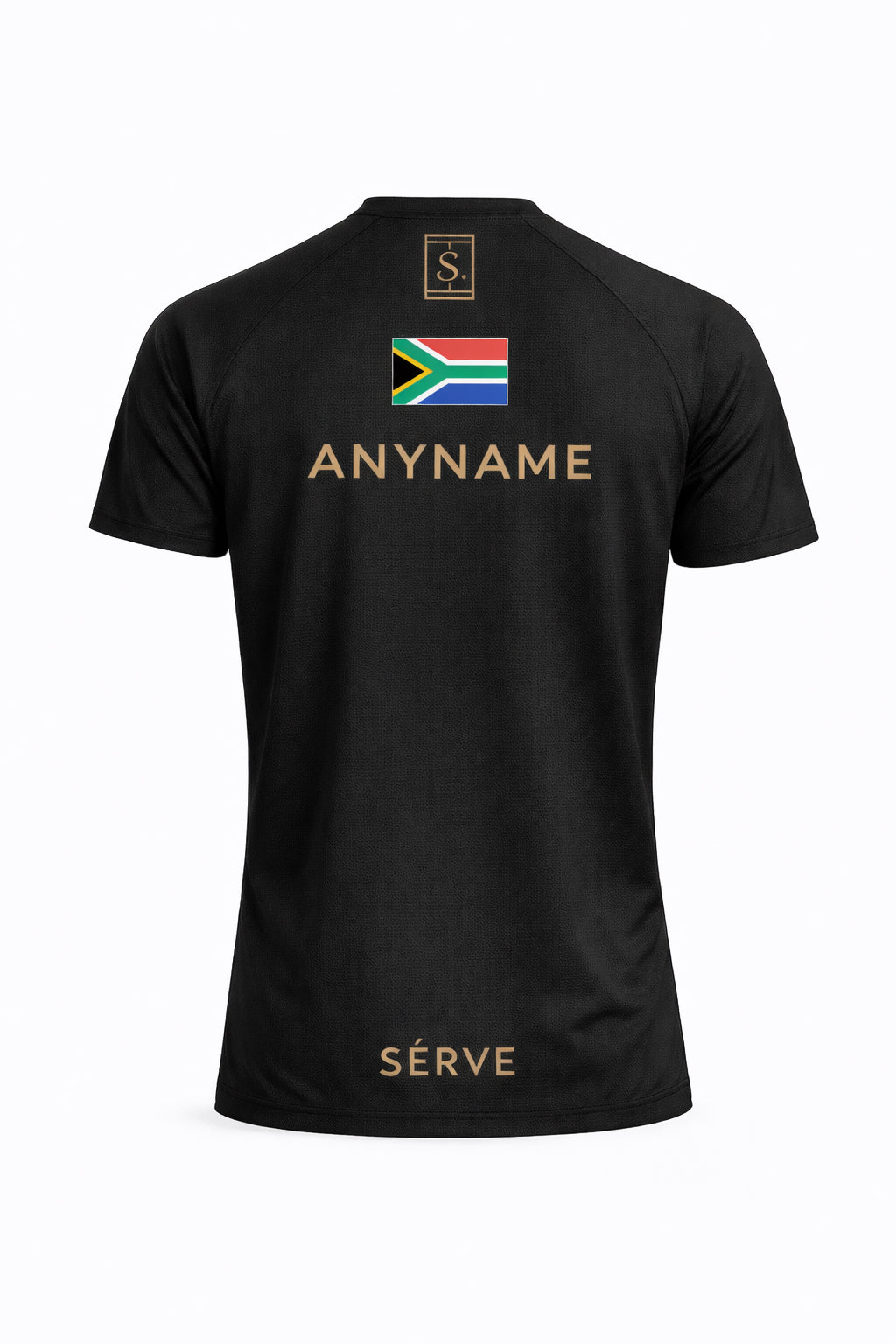 SÈRVE On-Court Pro Tee – Black (Custom Names)